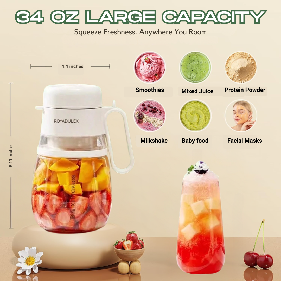 Portable Rechargeable Blender for Smoothies and Juices